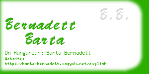 bernadett barta business card